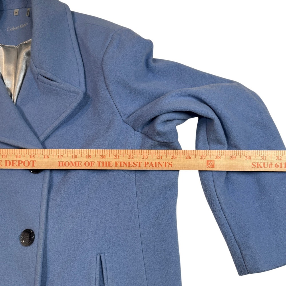 Calvin Klein Pea Coat Jacket Womens Plus 1X Light Blue Wool Cashmere Blend - Picture 7 of 16